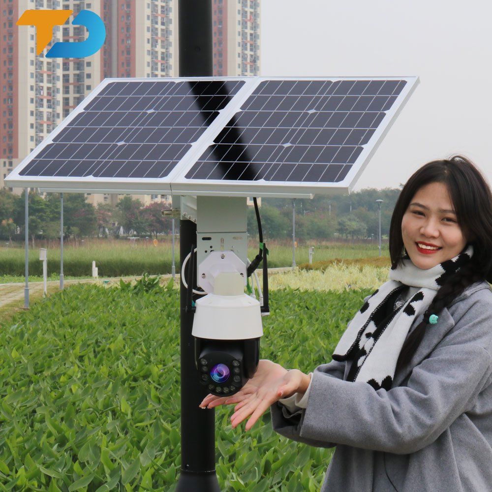 TecDeft Best selling smart solar surveillance camera 1080p HD PTZ human motion tracking for home security