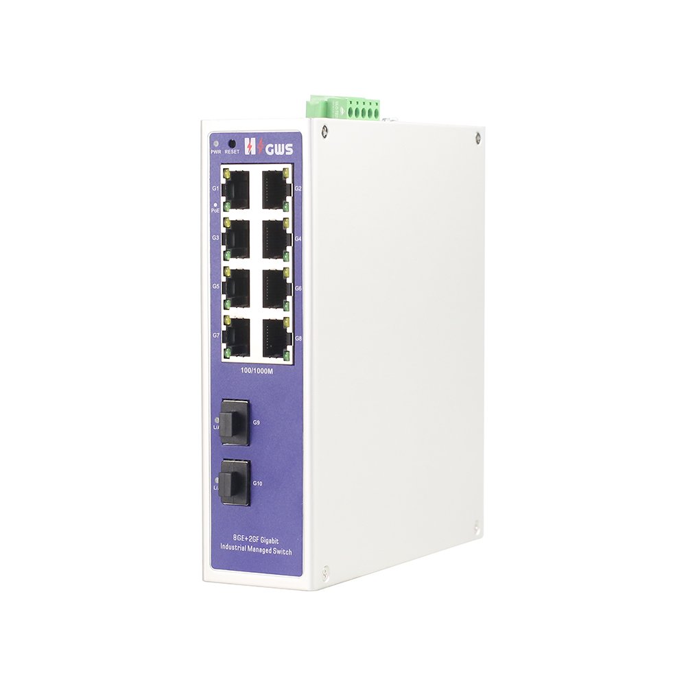 E-management Industrial switch 8*GE+2*GF SFP optical port E-NMS Industrial switches 10 port gigabit network switch