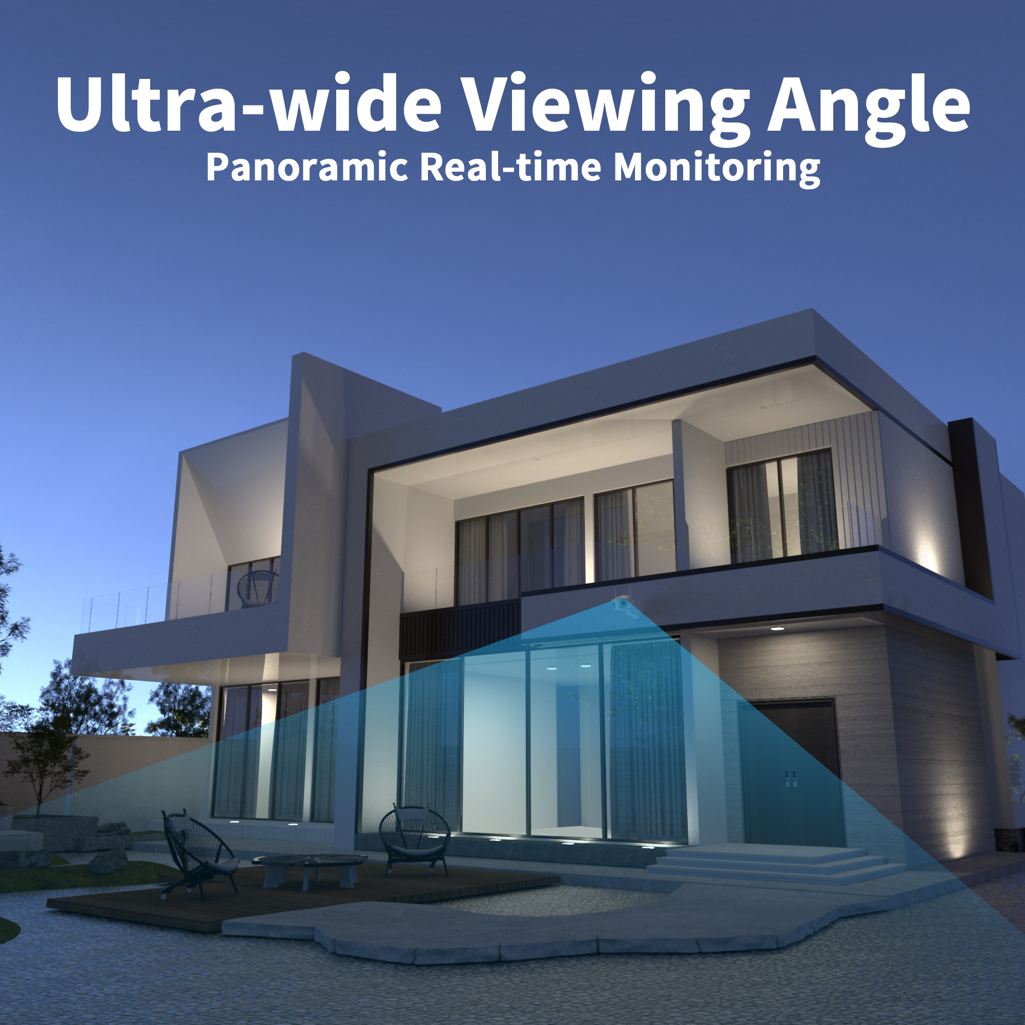 IPC360Home Surveillance System 4K HD Outdoor IP66 Waterproof Wireless Security 6MP Dual Lens Ultra Wide Angle Panorama Camera