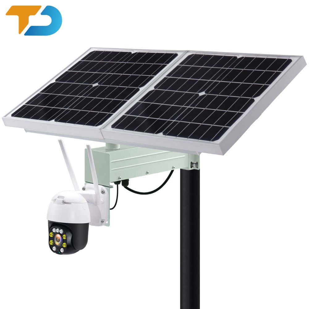 TecDeft Solar Cctv Camera Day Night Vision 5MP 5X Zoom Outdoor PTZ 3G 4G Wifi Security CCTV Camera Human Tracking Solar Camera