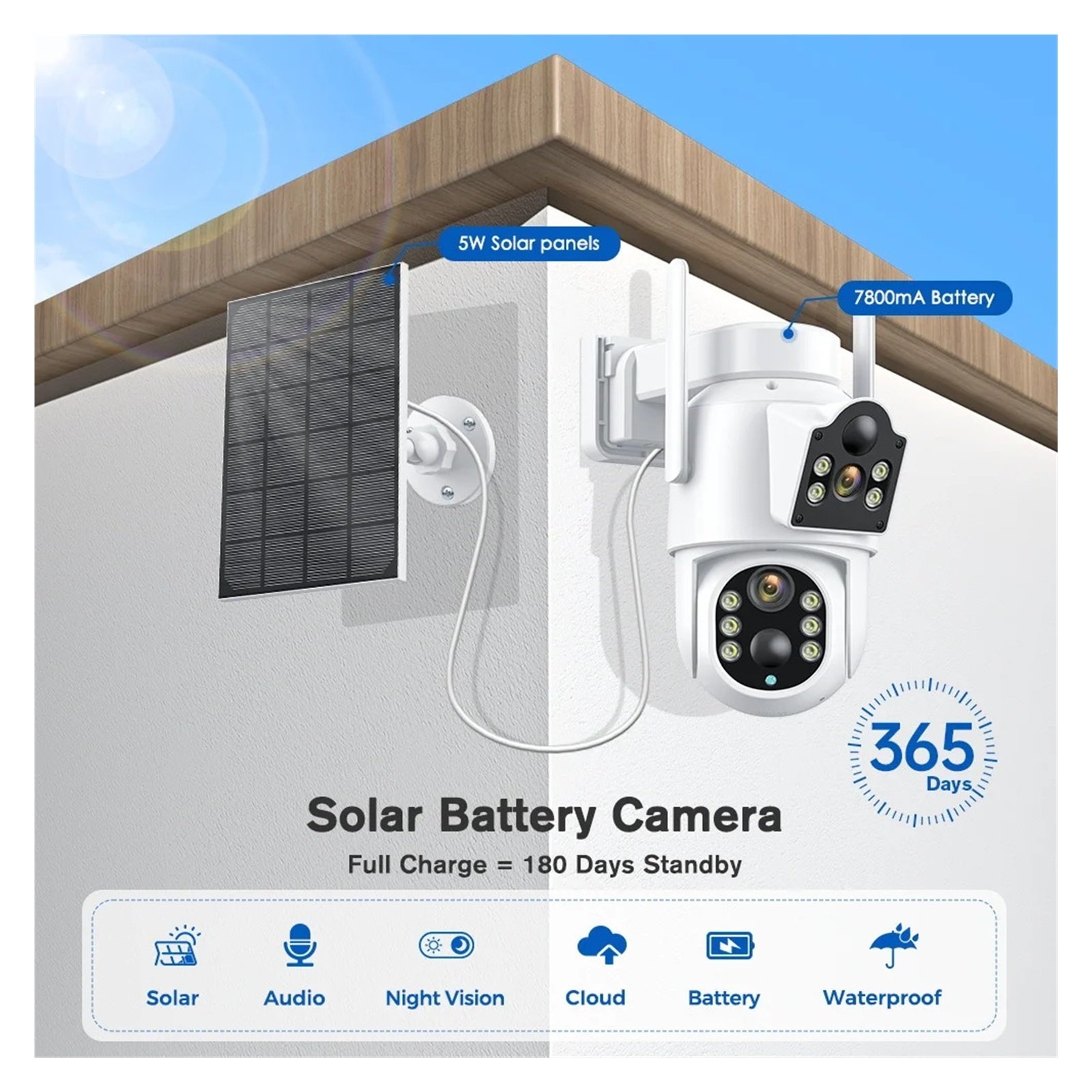 Senhuo 8MP 4K Solar Wireless IP Camera 7800 Mah Battery Outdoor HD 4MP Dual Lens WiFi IP Panel CCTV Security