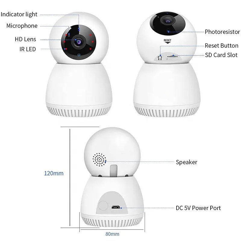 Two-way Audio cctv kit wireless security camera camera de surveillance baby camera