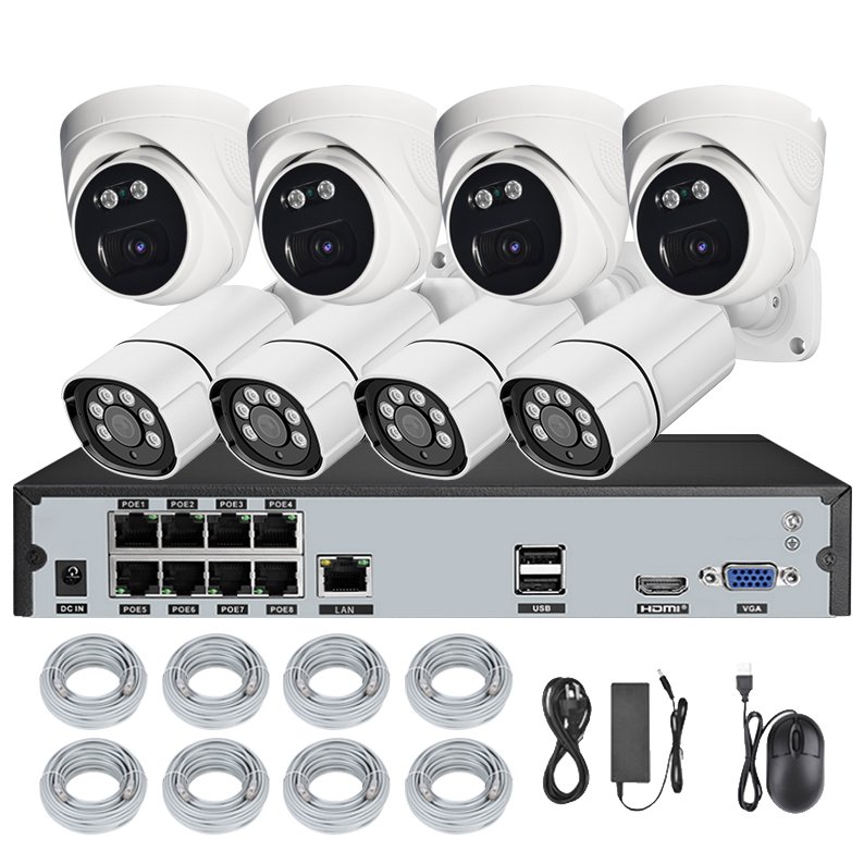 5MP 8CH POE NVR kit security ip camera surveillance system 4 8 channel cctv POE NVR cameras security system with audio recording