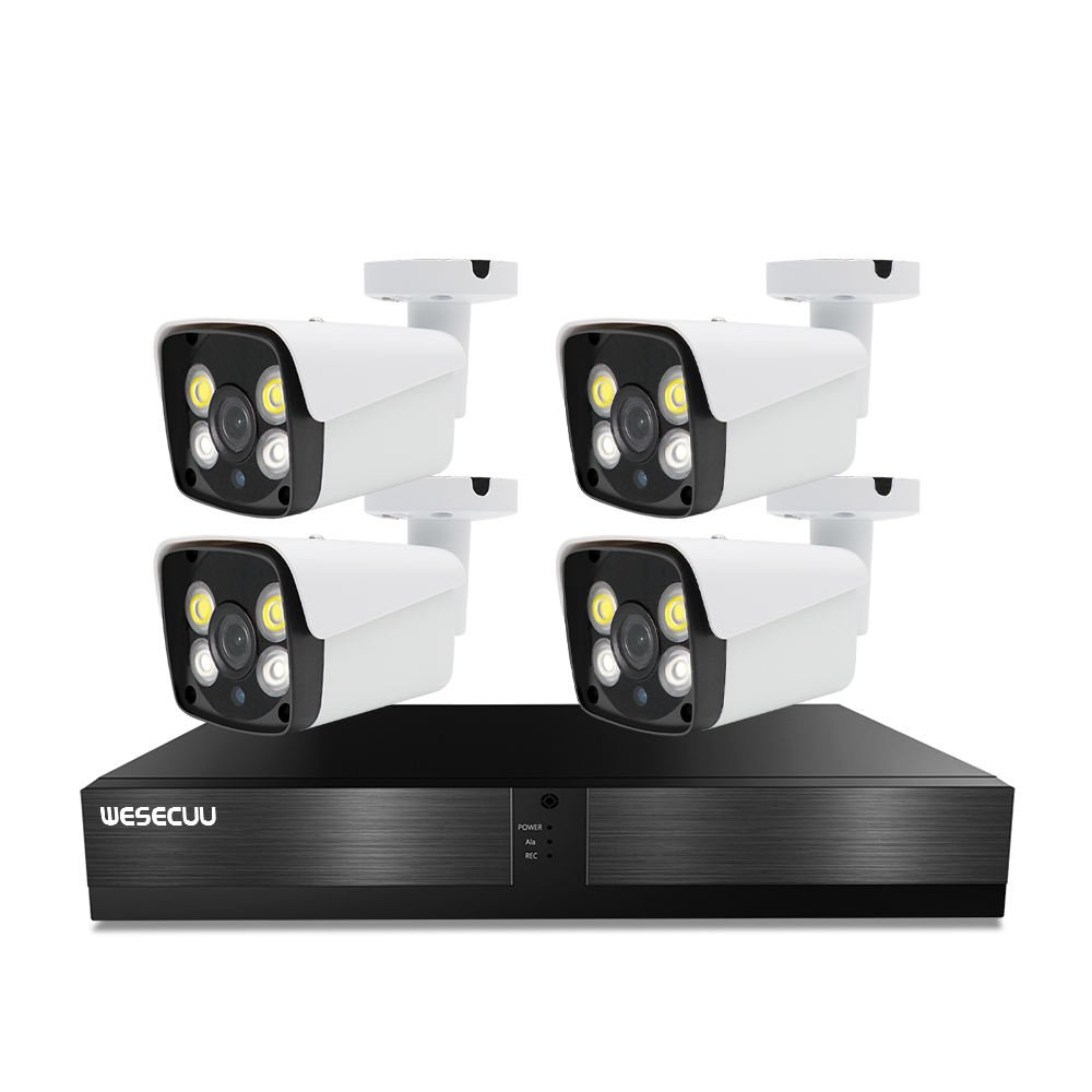 WESECUU Manufacturer 4 8 16 Channel Ip Poe Nvr 5mp 4k 8mp Home Outdoor Security Camera Cctv System Kit