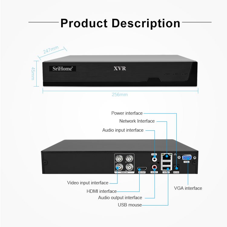 Hot Sale TVI/AHD/DVR/NVR/CVI Cheap 4CH Analog XVR CCTV Camera System Surveillance System Ip Camera Bullet Camera H.265 DVR CMOS