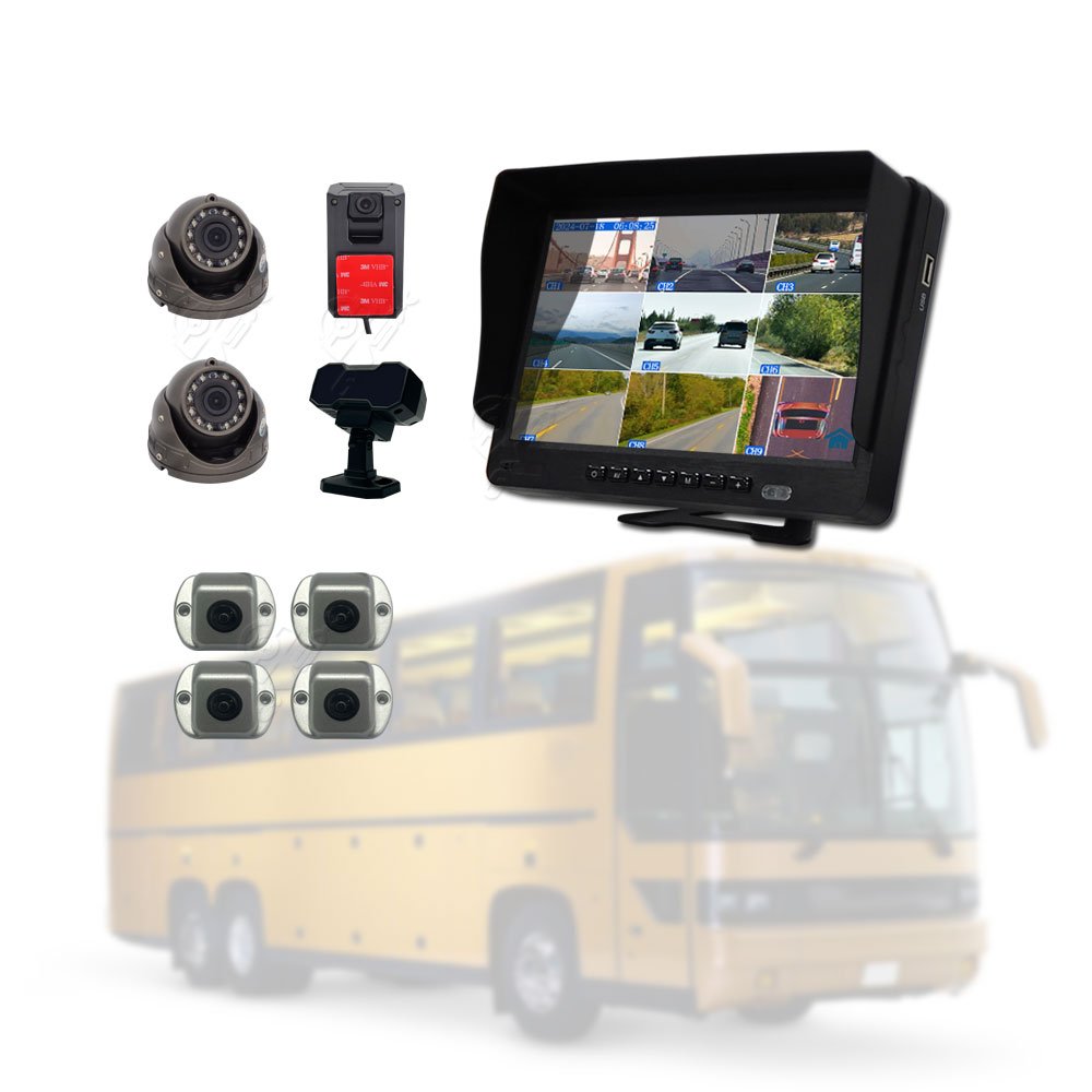 8 CH 1080p 360 Degree Camera Panoramic Recording System 4G Remote Real-time Video Surveillance DMS ADAS BSD Truck Bird View