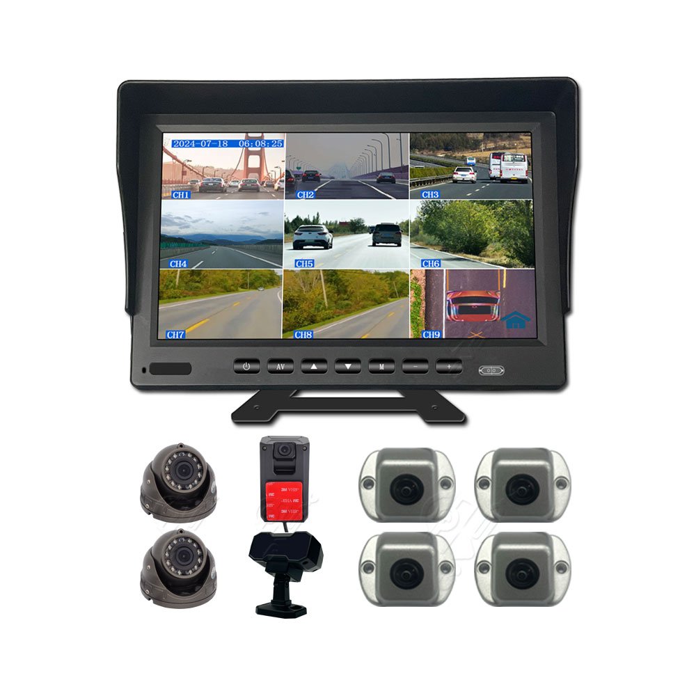 8 CH 1080p 360 Degree Camera Panoramic Recording System 4G Remote Real-time Video Surveillance DMS ADAS BSD Truck Bird View