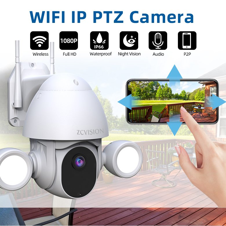 Tuya Smart Home Security Courtyard New waterproof Outdoor Floodlight PTZ WiFi Camera