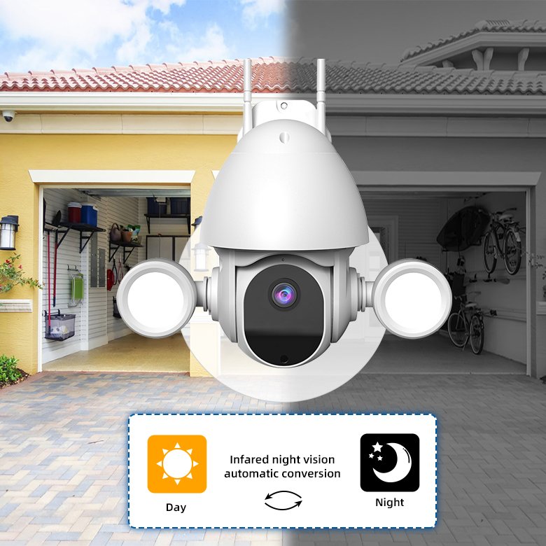 Tuya Smart Home Security Courtyard New waterproof Outdoor Floodlight PTZ WiFi Camera