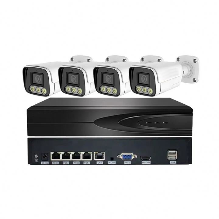 Tuya Smart Hd Surveillance 5MP 4CH Ip poe home security camera system h.265 security Nvr Camera Kit Set 2 way audio