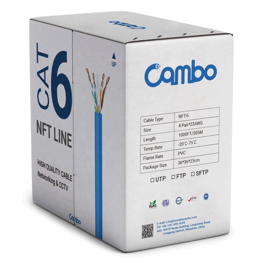 High-Quality Cat6 23 AWG CCC Cable de Rede With Hikvision Networking