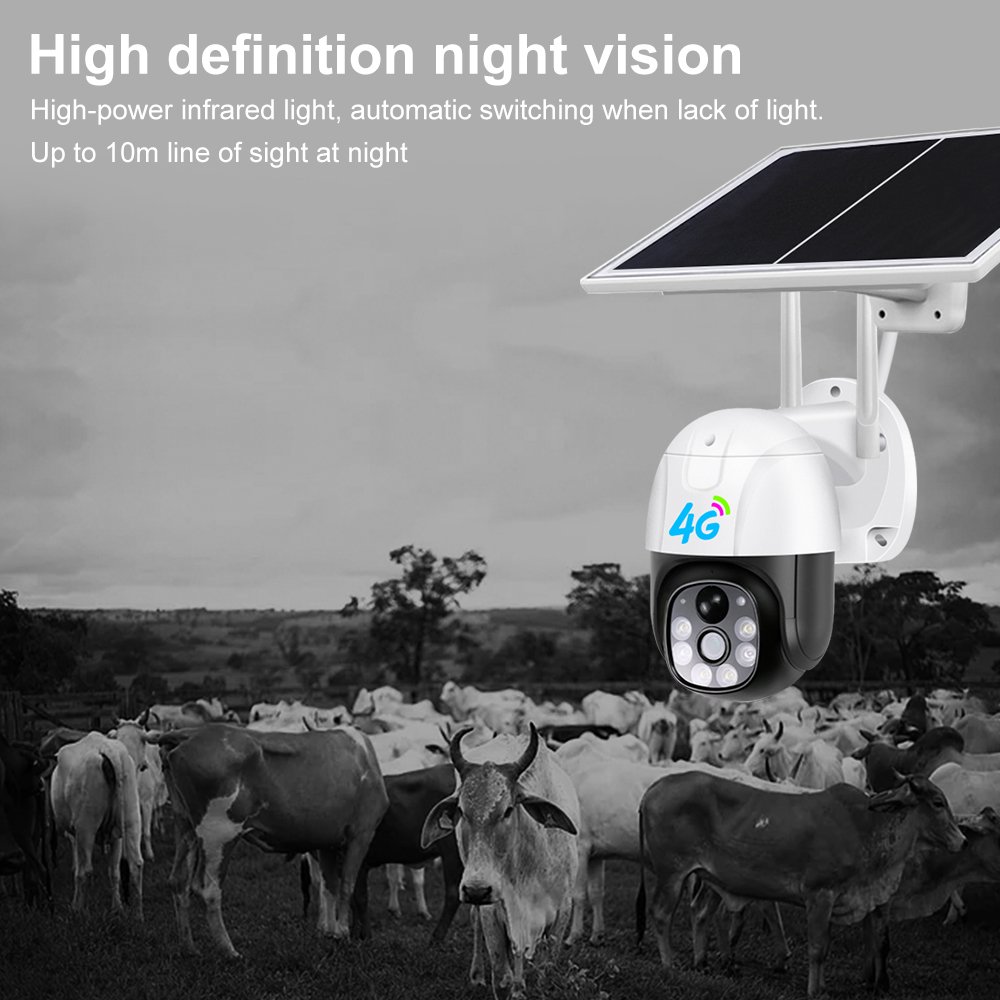 5w Low Power 4g Wifi Solar Camera Intelligent Solar Energy Powered Security Alert Ptz Camera With Sim Card Solar Cctv