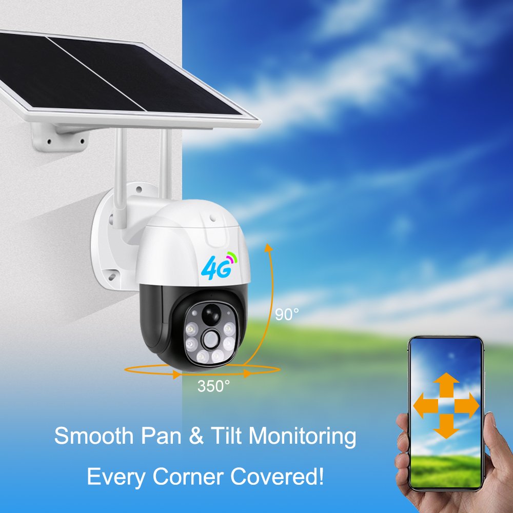 5w Low Power 4g Wifi Solar Camera Intelligent Solar Energy Powered Security Alert Ptz Camera With Sim Card Solar Cctv