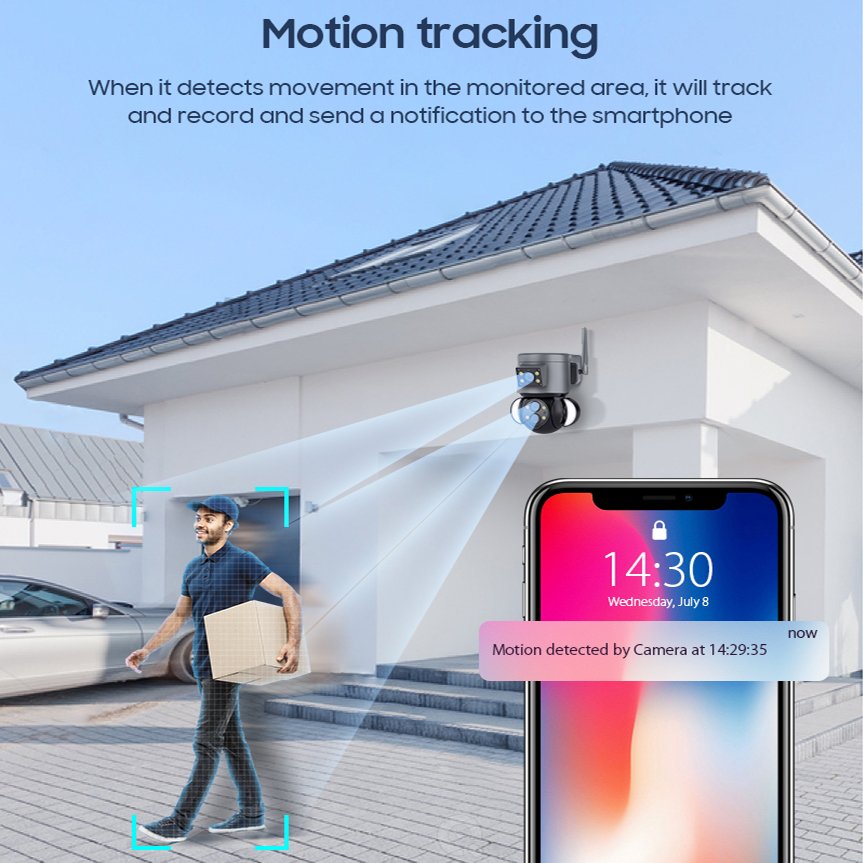 4MP WIFI IP Camera Home Security System Wireless PTZ Outdoor Surveillance CCTV Security Smart Flood Light Camera