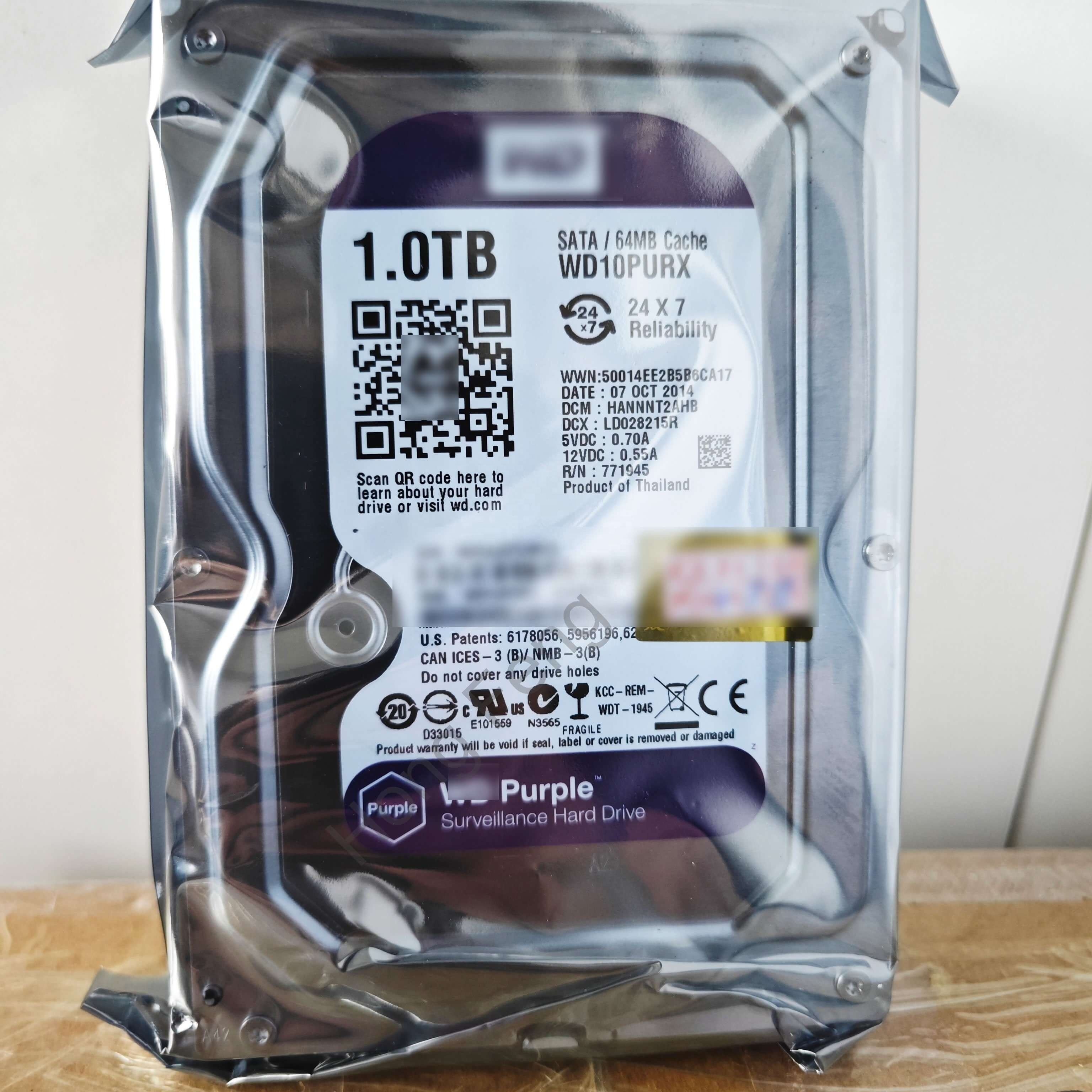 Original Surveillance hard drive 1TB HDD 3.5 , purple, high speed used 1TB HDD, 3.5 inch, second hand HDD hard disk internal