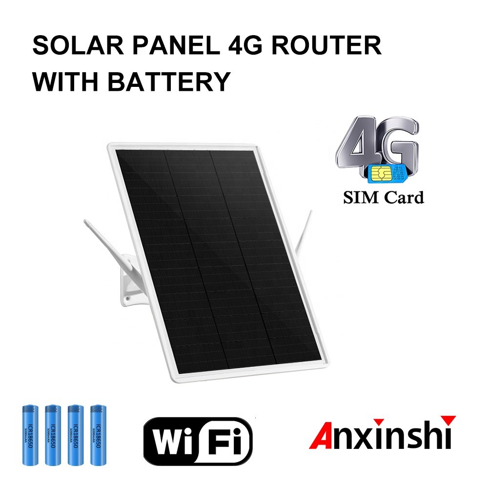 Anxinshi CCTV Outdoor 15W Battery 4G Wifi Solar Router