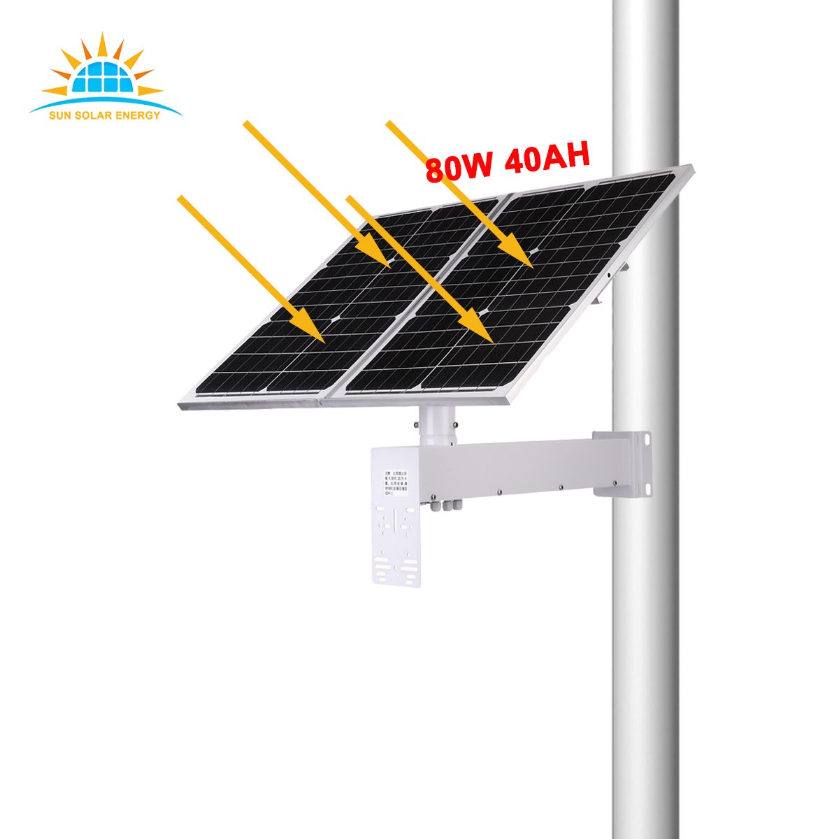OEM ODM 80W Mono Solor Panel 40Ah New Li Battery DC12V Output apply for 5MP 30X Zoom Full Color Full HD Night Vision Solar CCTV
