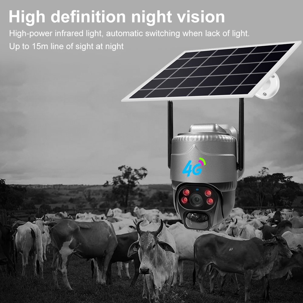 OEM 5MP network camera 24 hours recording solar 4G v380pro surveillance camera Starlight Night Vision with farm security camera