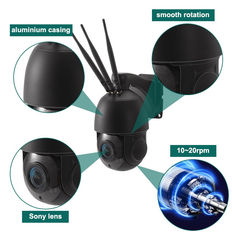 TecDeft Camhi HD Lens 8MP Solar Powered Camera 4G Sim Card Wireless Wifi Ptz Video Outdoor Cctv Surveillance Solar Camera