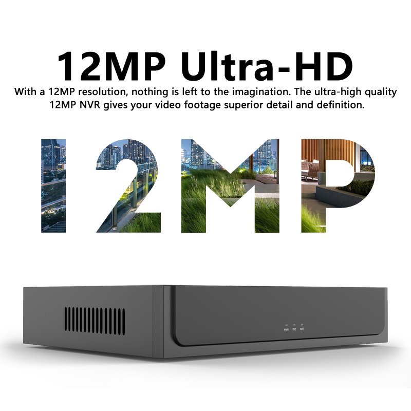 Ultra HD 12MP 20CH IP NVR Audio On/Off 80M Bandwidth Compatible to Any Cameras Network Video Recorder