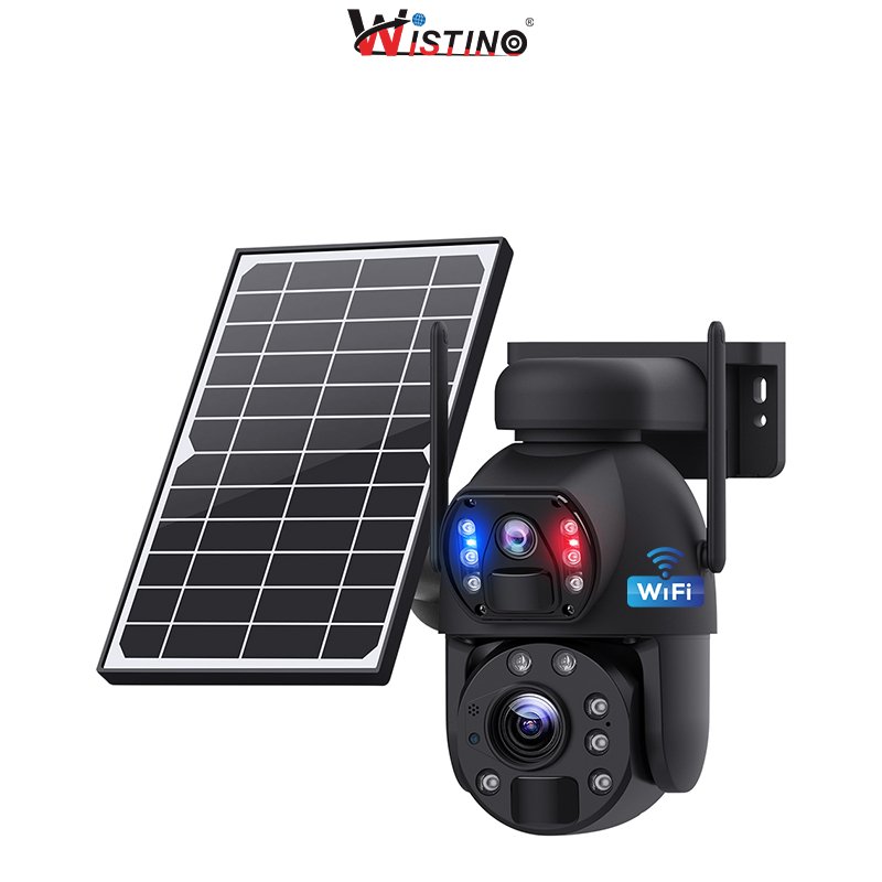 Wistino Ubox 6MP ultra high definition 10X zoom wifi outdoor camera sd card solar alarm push color night vision cctv camera