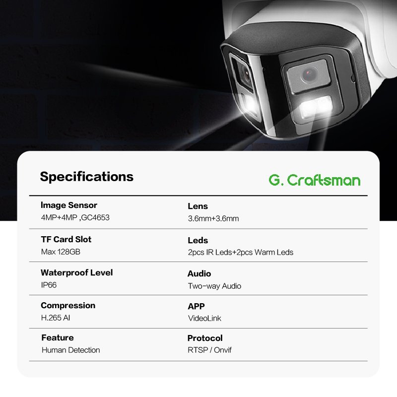 GA-B6FD-M8G(AG) 4K 8MP 180 Degree Camera Panoramic CCTV IP Network Surveillance Security Bullet Outdoor Camera HIK Protocol