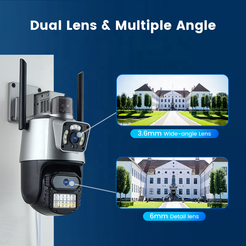 6MP Wireless IP Security Cctv Ptz Dome Camera AI Human Detection Linkage Alarm Ip Wifi Icsee Ptz Camera