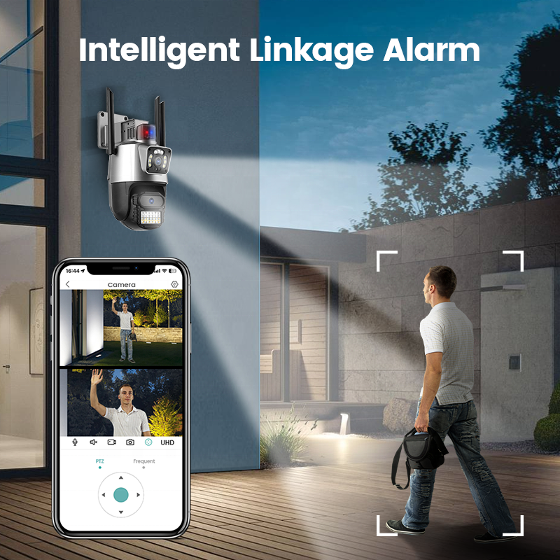 6MP Wireless IP Security Cctv Ptz Dome Camera AI Human Detection Linkage Alarm Ip Wifi Icsee Ptz Camera