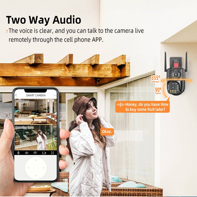 Wide angle 9MP HD Outdoor wifi CCTV network camera Night Vision Monitor for farm or factory smart home security camera