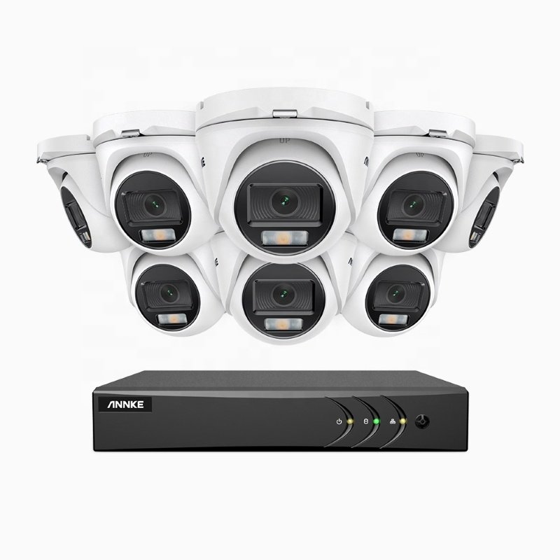 NightChroma ColorVu 8CH H.265+ DVR Security Camera System 8pcs 1080P Outdoor Waterproof CCTV Cameras