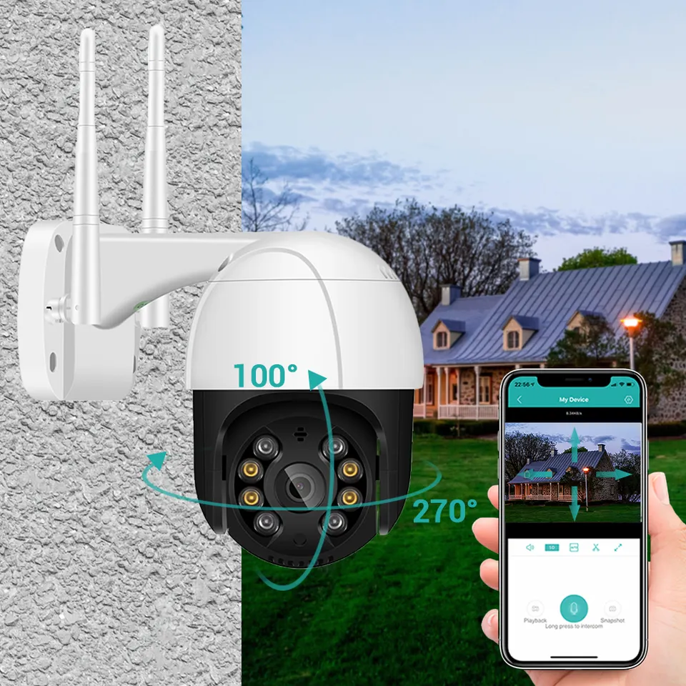 High Quality Full HD 8MP Color Night Vision CCTV Surveillance System 4K PTZ Security Camera Waterproofing