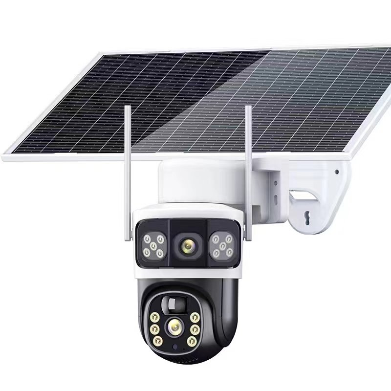Solar Power System of CCTV camera with battery Security camera 4G wifi network all in one connect mobile app monitoring