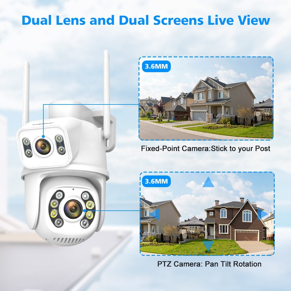 8CH Mini Wifi NVR HD 8MP Dual Lens PTZ WIFI IP Home Security Camera System Video H.265 CCTV Waterproof Wireless Surveillance Kit