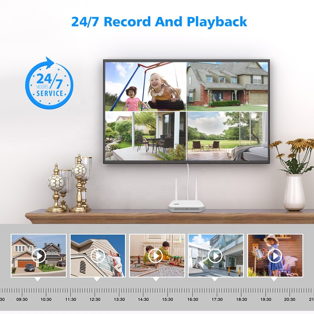 8CH Mini Wifi NVR HD 8MP Dual Lens PTZ WIFI IP Home Security Camera System Video H.265 CCTV Waterproof Wireless Surveillance Kit