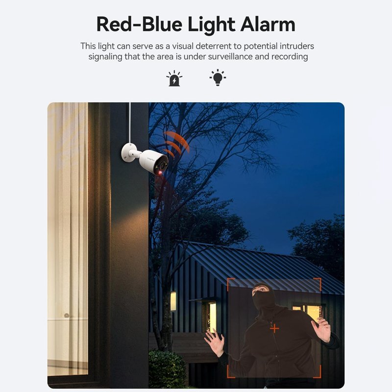 CANTONK 4K 8 CHANNEL 8MP RED AND BLUE LIGHT ALARM OUTDOOR HOME POE NVR KIT CCTV IP CAMERAS SURVEILLANCE SECURITY CAMERA SYSTEM