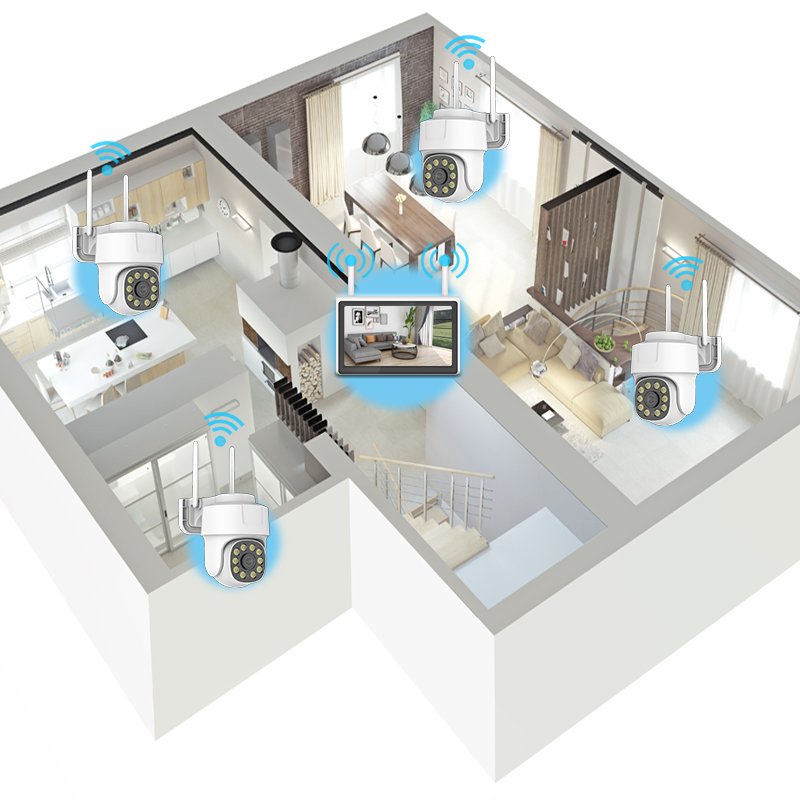 3MP Wifi Camera System Nvr With Screen Two Way Audio IP66 Waterproof Humanoid Detection CCTV Network Security Cameras