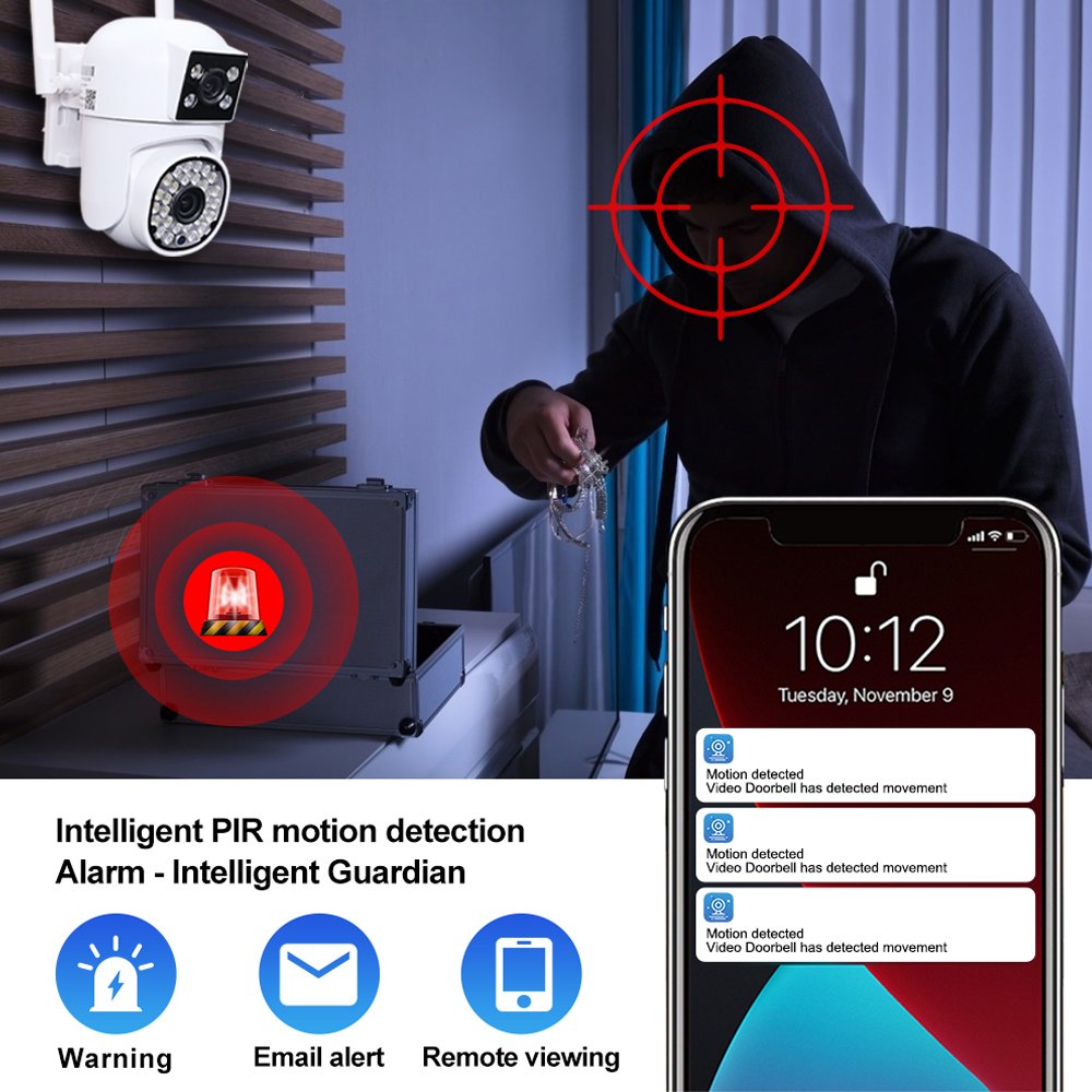 2MP ptz Dual Lens camera Outdoor Dual Lens WIFI security camera system surveillance Motion Tracking cctv ip Wireless