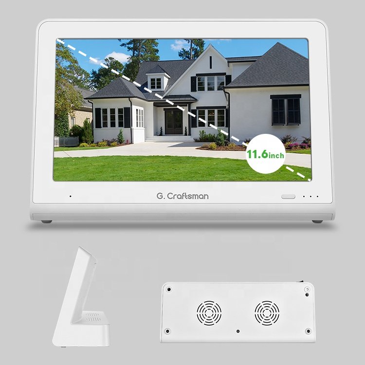GX-NM8010H1-P8(AG) 8-Channel CCTV IP Cameras 4K 8MP POE NVR 12-Inch Screen LCD HD Display Monitor HDD Storage Video Recorder