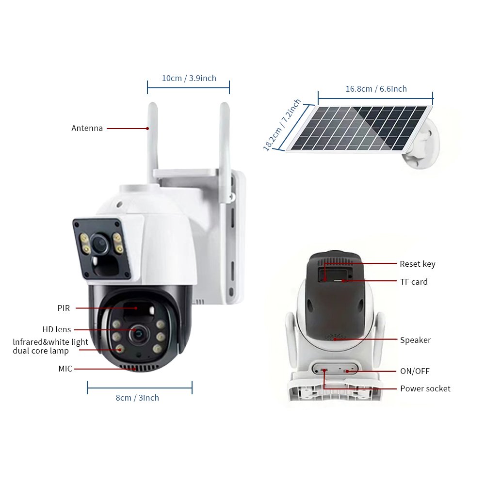 C2480WP-30JW Hidden Detector 360 Surveillance Camera Home Security Cctv Solar Camera System