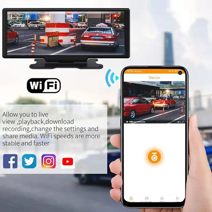 Truck Camera System Wifi Wireless Android auto Car Display Surveil Camera Smart Dual Dashcam Car Touch Screen Monitors