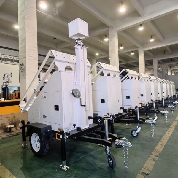 CCTV solar security camera surveillance trailer
