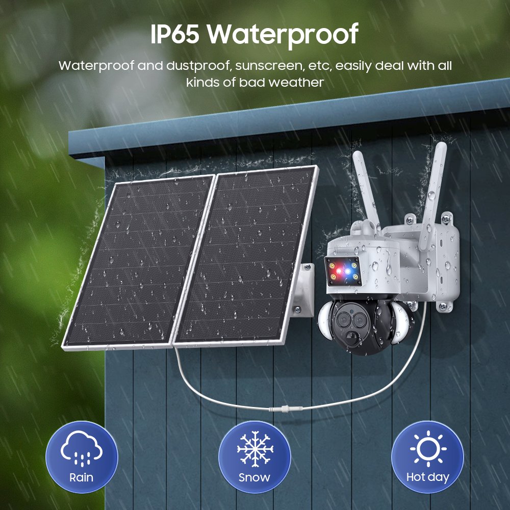 Custom logo 20w Solar Panel with 12X Zoom Outdoor 4G Solar Camera 20000mAh Batteries 24h Recording for Farm Solar Cameras