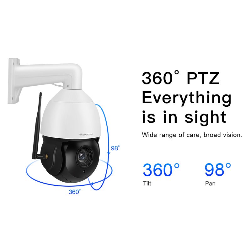 VStarcam 30x zoom camera long distance 360 degree PTZ solar cctv camera 5mp POE IP security camera system
