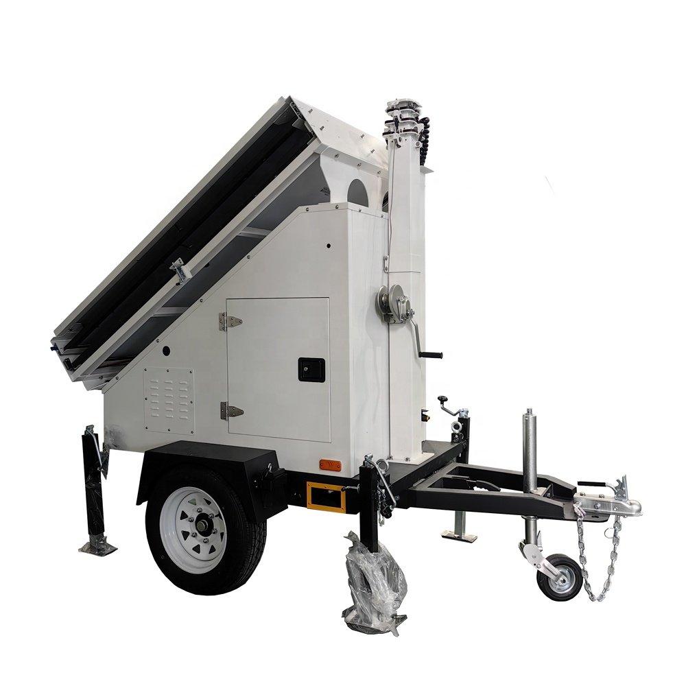 Security system hybrid solar light tower CCTV camera trailer price
