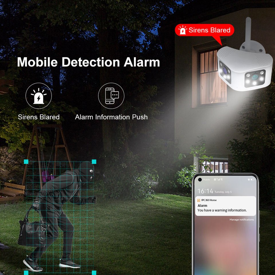 Wifi Panoramic Camera 5 MP Dual Lens 180 Degree Ultra Wide Angle P2P Wireless Network Surveillance System