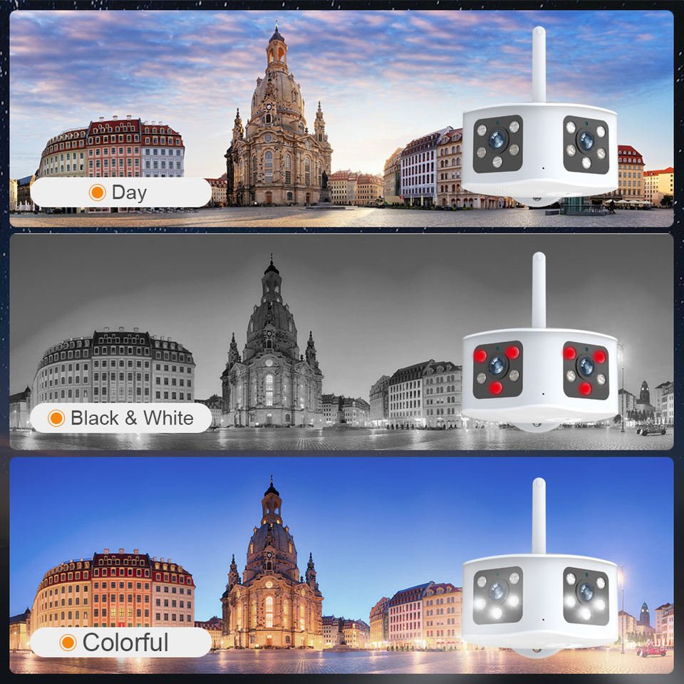 Wifi Panoramic Camera 5 MP Dual Lens 180 Degree Ultra Wide Angle P2P Wireless Network Surveillance System