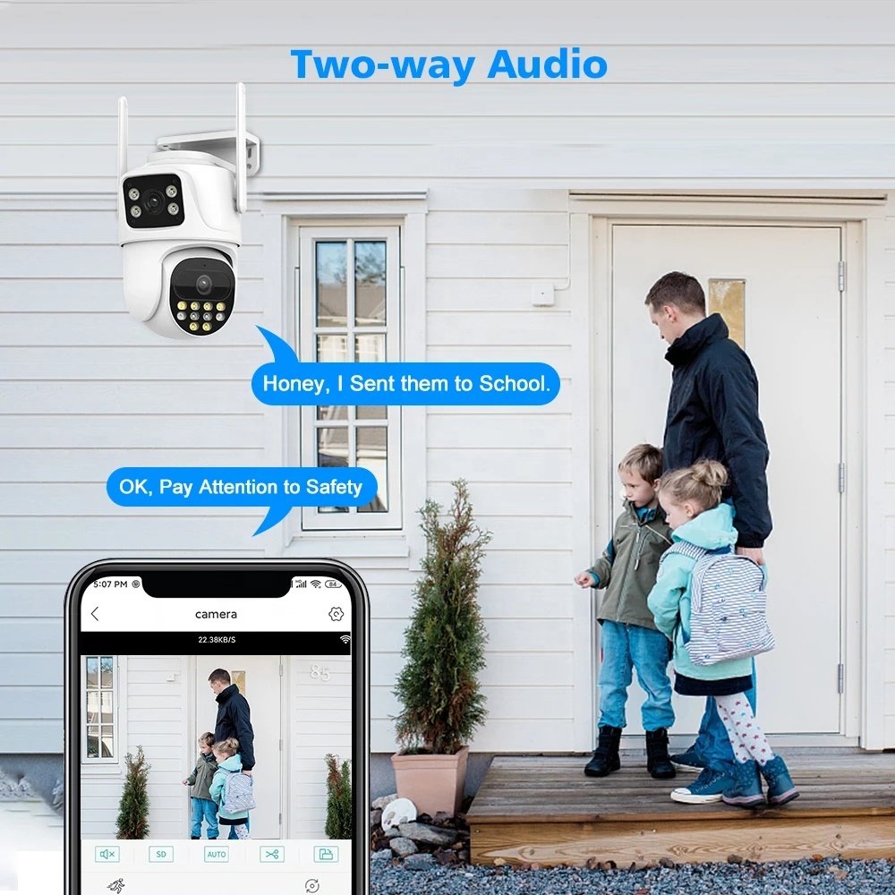 8Mp Wireless Cctv Security Camera System WiFi Home Video Surveillance Humanoid Detection 8Ch Nvr Audio kit Outdoor xmeye app