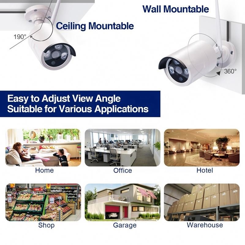 Waterproof Outdoor 3MP XMEYE Face Detection Face Capture 4CH wireless cctv system wifi camera kit Surveillance Camera