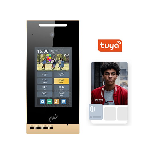 System Doorphone Touch Screen Monitor with Access Control Doorbell 1080P APP Password NFC Card Swipe Multi-Apartment Houses