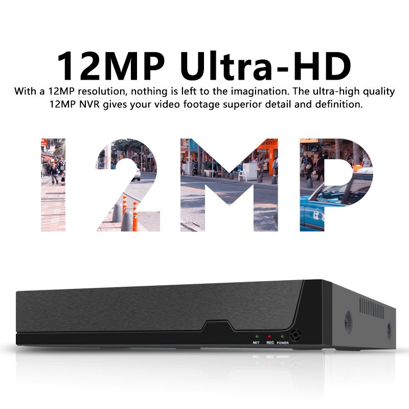 OEM 4K 8 Channel IP PoE NVR System UP TO 12TB HDD 12MP 12CH plug & play p2p Cctv Camera System 8MP Network Video Recorder